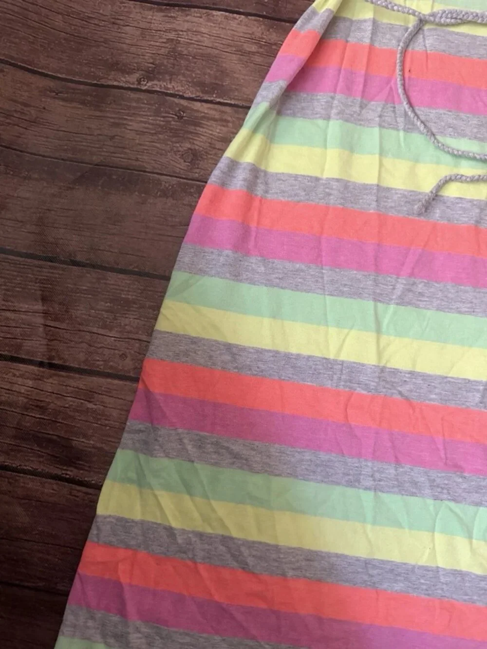 Girl’s Circo Neon Grey Striped Sundress Dress M 7/8